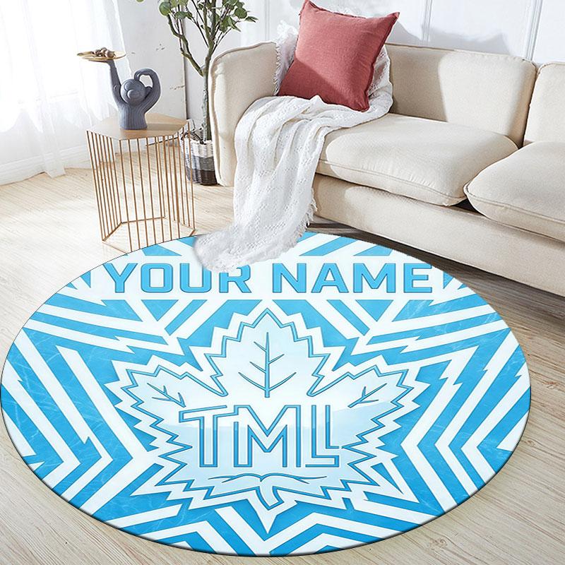 Custom Name,Toronto Maple Leafs pattern round rug,Carpet Rug for Living Room Bedroom Playroom ,Non-slip Floor Mat,Holiday Gifts and Birthday Gifts.