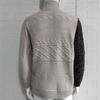 Men's Plus Size Color Block Buckle Knit Cardigan - High-Neck Long Sleeve Sweater for Autumn/Winter