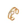 GemChic Women's Ring Trendy Creative Retro Double Geometric Opening Adjustable Index Finger Ring Cold Style Ring Birthday Christmas Jewelry Gift