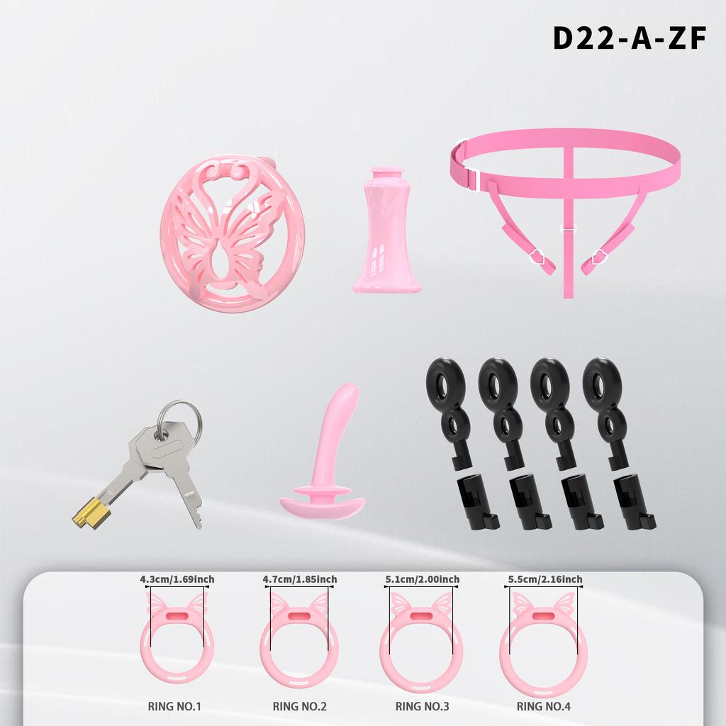 Inverted Male Chastity Cages Pink Chastity Cage Lock Set Negative Sissy Cock Cages SM Bondage Fetish Sex Toys for Mens