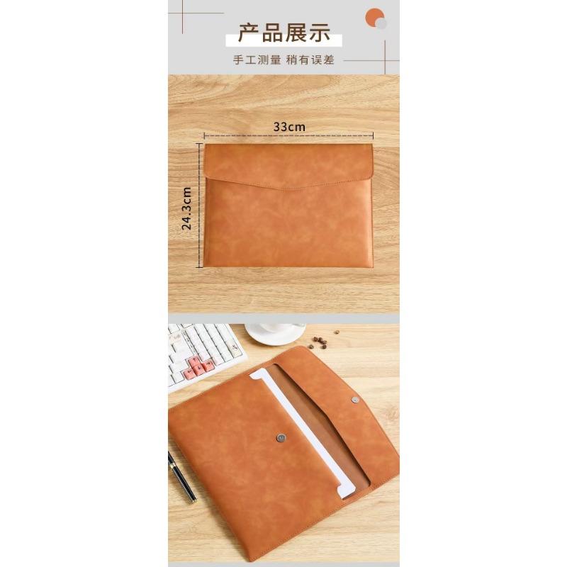 Large Capacity Thickened Waterproof Vintage Faux Leather A4 Document Storage Business Briefcase