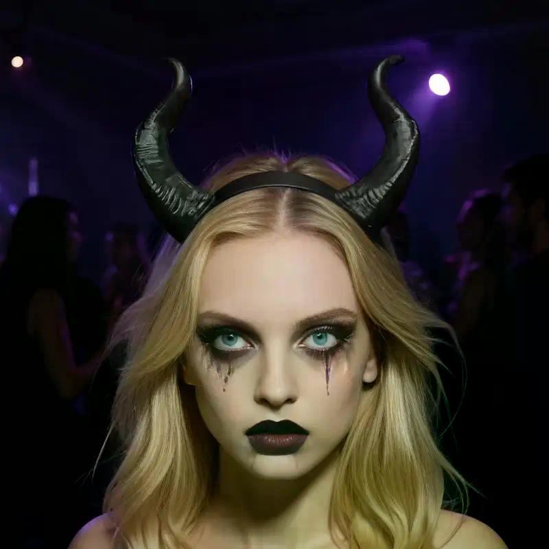 Čertí ovčí rohy Pokrývka hlavy Hraní rolí Dívka Chlapec Gotická Hovězí rohy Antilopa Čelenka Halloween Party Kostým Dekorativní pokrývka hlavy