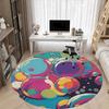 1pc Bubbles Colors Office Round Area Rug, Indoor Mat Suitable For Office, Under Office Chairs Bedroom Living Room Home Decor, Room Deco