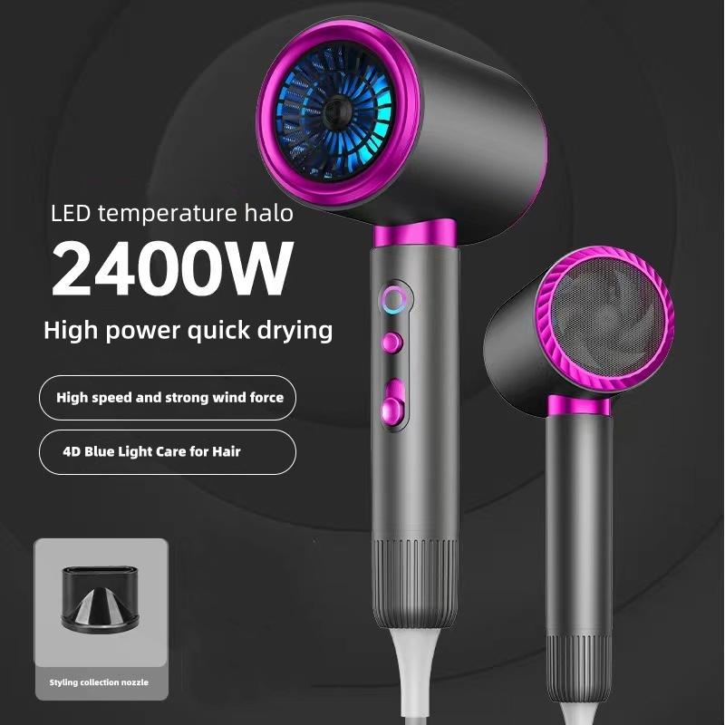 Popular High Speed Hair Dryer Cold and Hot Air Silent Blue Light Negative Ion Home Hair Salon High Power Hair Dryer
