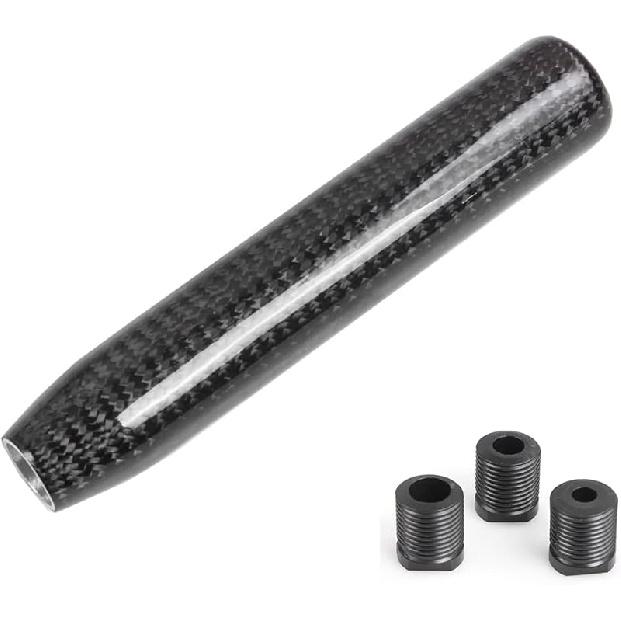 Muge Racing Universal Real Carbon Fiber Shift Knob 6 Speed Gear Shift Knob Round Ball For Most Manual/Automatic Car With 3 Adapters