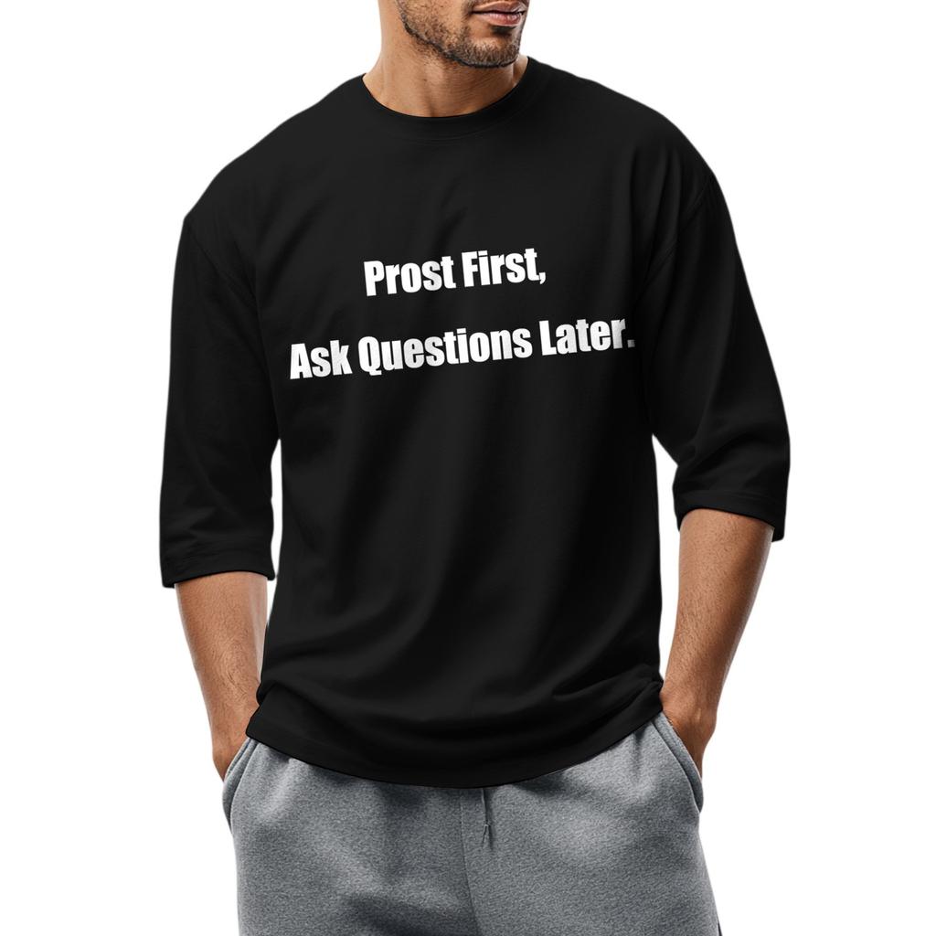 Men's fashionable casual round-neck three-quarter sleeve top T-shirt