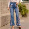 European and American Women's Slim Fit Embroidered Flared Jeans
