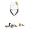 6pcs Wine Glass Markers Silicone Cat Drink Cup Charms Tags Glass Cup Sign for Wedding Party Decorations Champagne Cocktail Glass