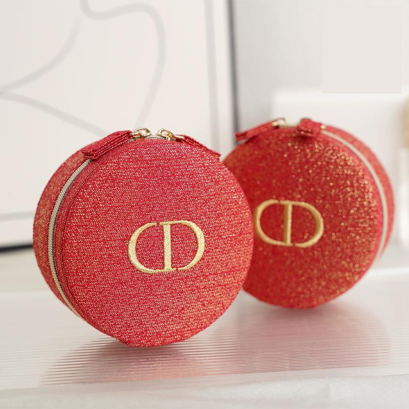 Dior Bolsas de almacenamiento de hilo dorado rojo Portátiles