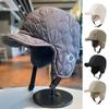 Lei Feng Hat Waterproof Winter Hat with Ear Flaps Solid Color Thickened Plush Lining Windproof Cold Resistant Outdoor Cap