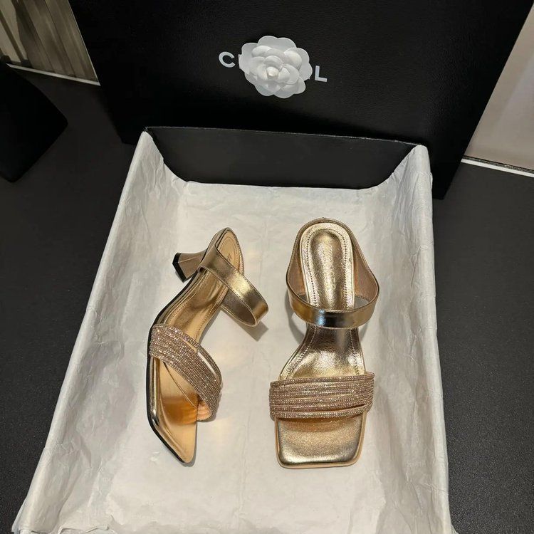 

Women s 2025 summer new popular rhinestones are fashionable and not tired of high heels 40 шампанского