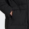 Adidas Big Baffle Zip Hooded Mid-Length Puffer Coat Men Outerwear Black HN9927