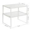 SONGMICS Cabinet Shelf Organizer and Kitchen Shelf Bundle, 4 Stackable Kitchen Cabinet Shelves, Expandable, White and Silver U