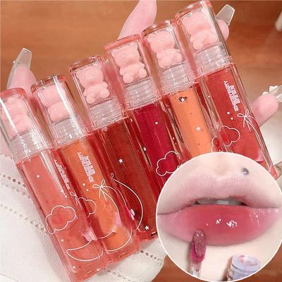 Simpatico orsetto rosa acqua luce lucidalabbra duraturo smalto labbra lucido specchio rossetto liquido labbra da donna cosmetici per il trucco