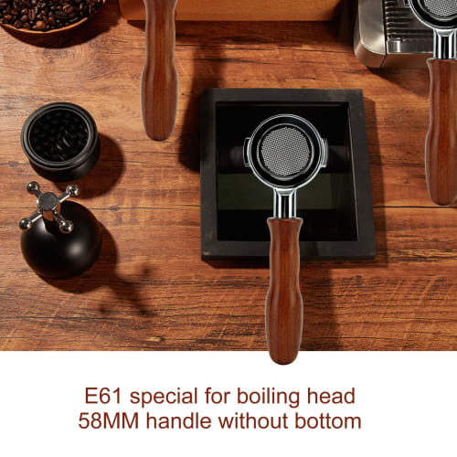 58mm Bottomless Portafilter with Filter Basket, 2-Ear Bottomless Bare Portafilter, Aluminum Alloy Portafilter Handle, Barista Tool, Fits Home and Comm