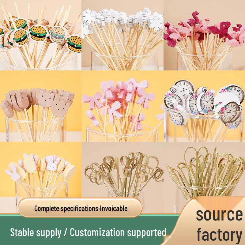 Custom Disposable Bamboo Fruit Skewers - Creative Dessert Art
