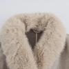 Women's European and American Style Wool Coat with Fur Collar and Belt for Autumn and Winter 
