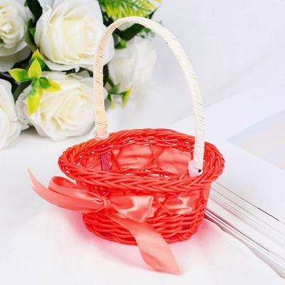 Petit panier de rangement pour fleurs tressé à la main en rotin tressé, disponible en 8 couleurs. Panier de rangement rond à porter à la main.