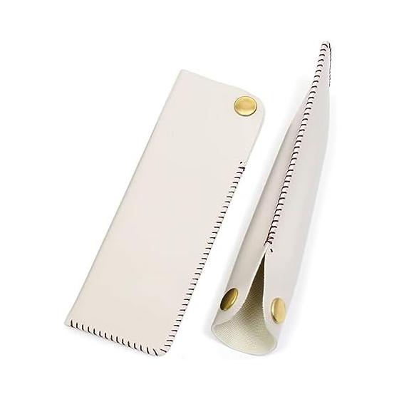 White Horizontal Clasp Pen Case with 2-Color Rotating Ballpoint Pen (Black) 3-Pack Set T23-NK01W-2C600-B-3