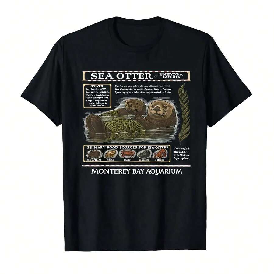 

2026 Monterey Bay Aquarium Sea Otter TShirt For Unisex And Women T Shirts Short Sleeve Tops 4XL