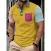 Summer New Fashionable Men's Short Sleeved Polo Shirt Fashion Contrast Pocket Polo Shirt