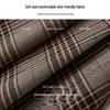 2025 Women's High Waist Brown Plaid Pleated Skirt - Slimming College Style Autumn Short Skirt