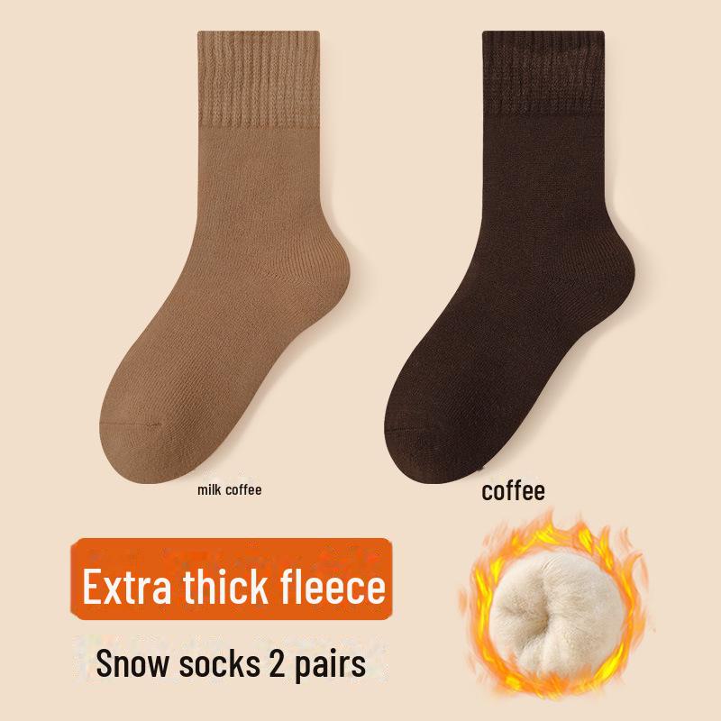 "Women's Plush Winter Socks - Velvet, Thick, Warm Mid-Tube Home & Sleep Socks"