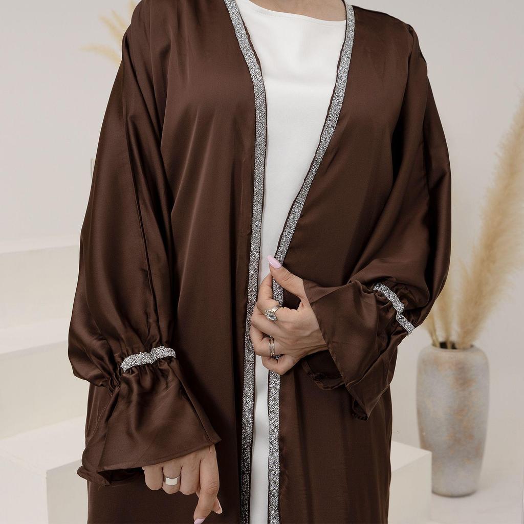 Loriya Dubai Daily Beaded Bell Sleeve Dress Robe LR633