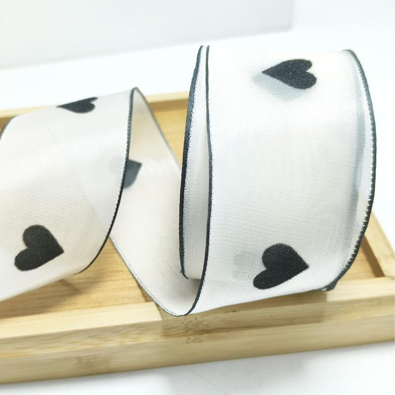 Flocked Snow Gauze Ribbon for DIY Bows, Floral Arrangements, Gift Wrapping, and Hair Accessories