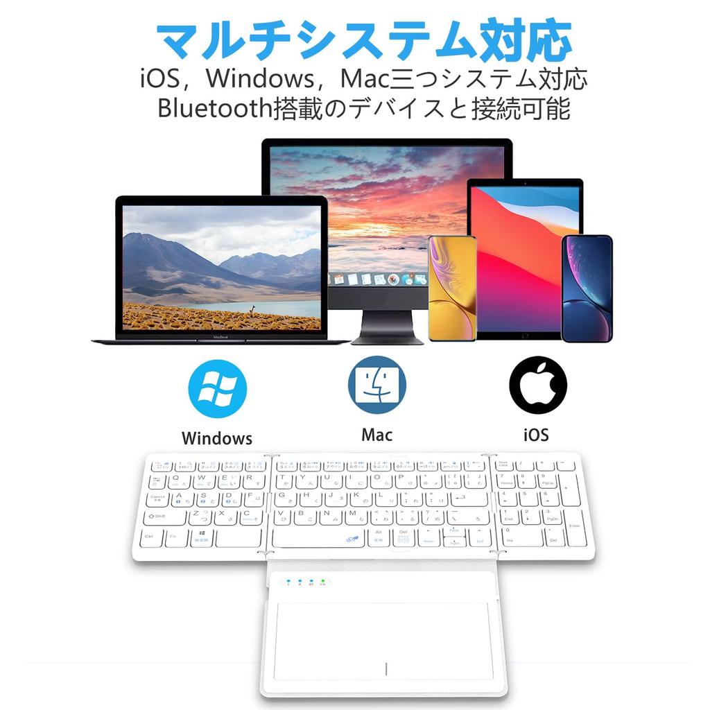 Omikamo Wireless Grande Touchpad e Numérico Japonês iPad Wireless Compatível com Computador Mac Manual de Instruções Japonês Teclado, Dobrável,