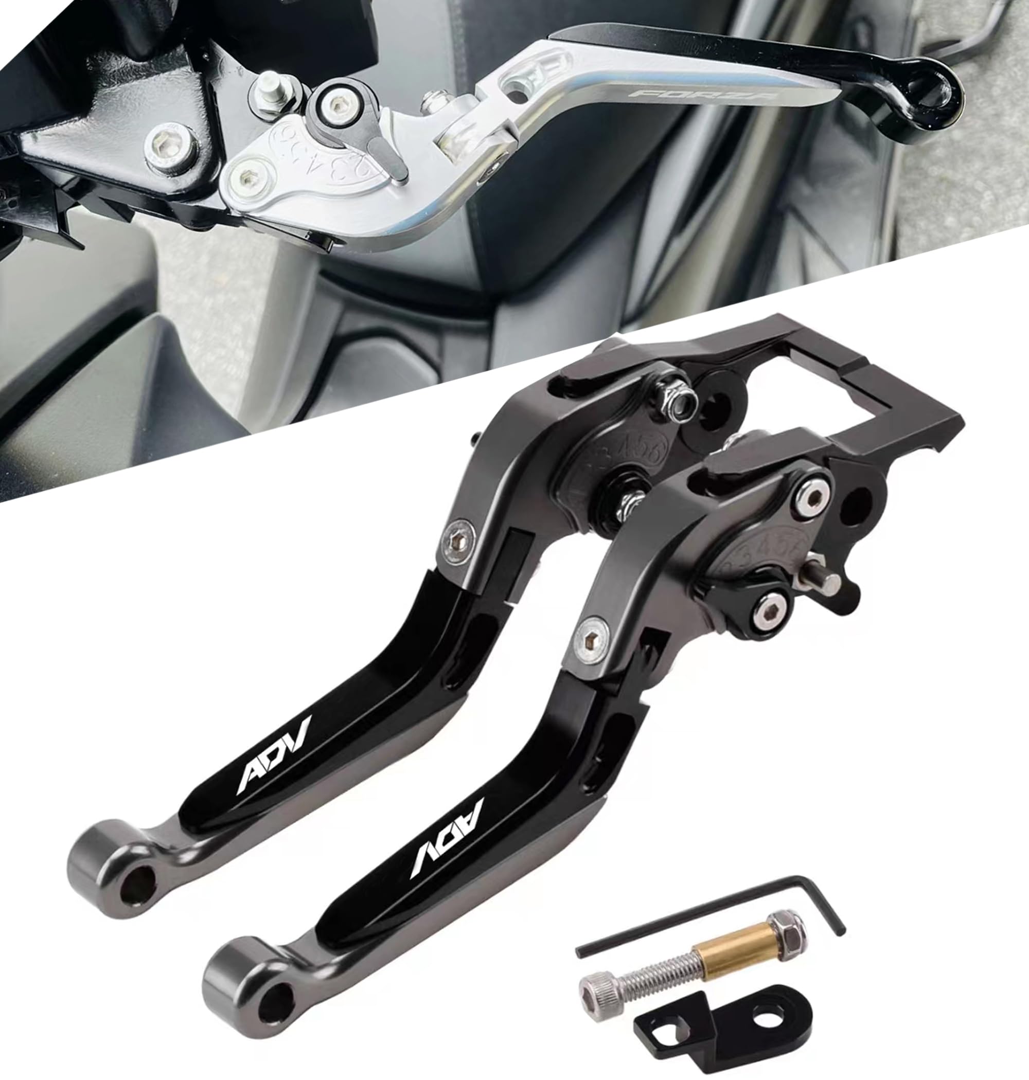 

Compatible Models: ADV150 ADV160 Motorcycle Aluminum Brake Clutch Lever Set Handle Lever Parking Brake чёрный
