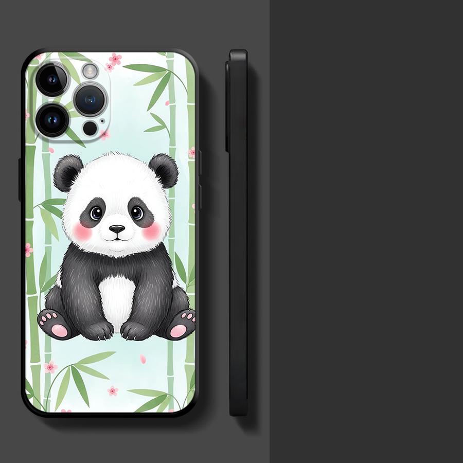 Phone Case for Apple iPhone 17 Pro Max 14 12 15 Pro 7 8 11 17e XR XS MAX 13 Air 16 Funda Phone Cover Cartoon Cute Panda