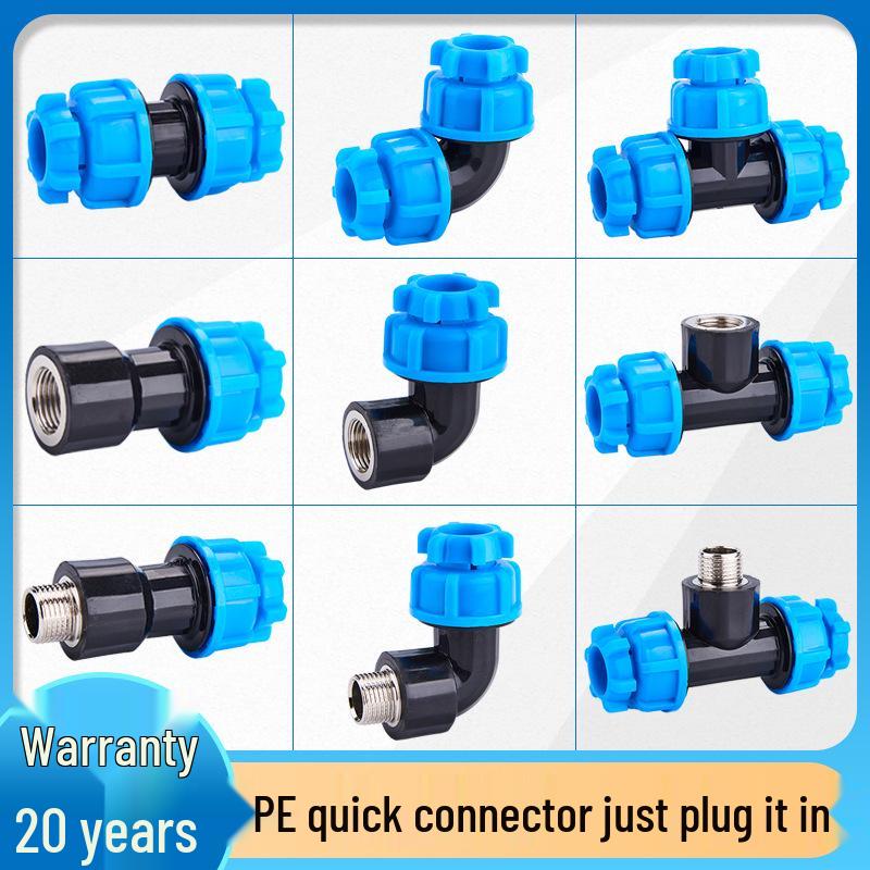 PE Quick Connect Water Pipe Fittings: 4-Point, 6-Point, 25mm Direct Tap Union