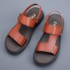 Men's High Quality Beach Shoes Sandals Cow Quality Genuine Leather Non-slip Men's Slippers Breathable Two Uses Soft Beach Shoes