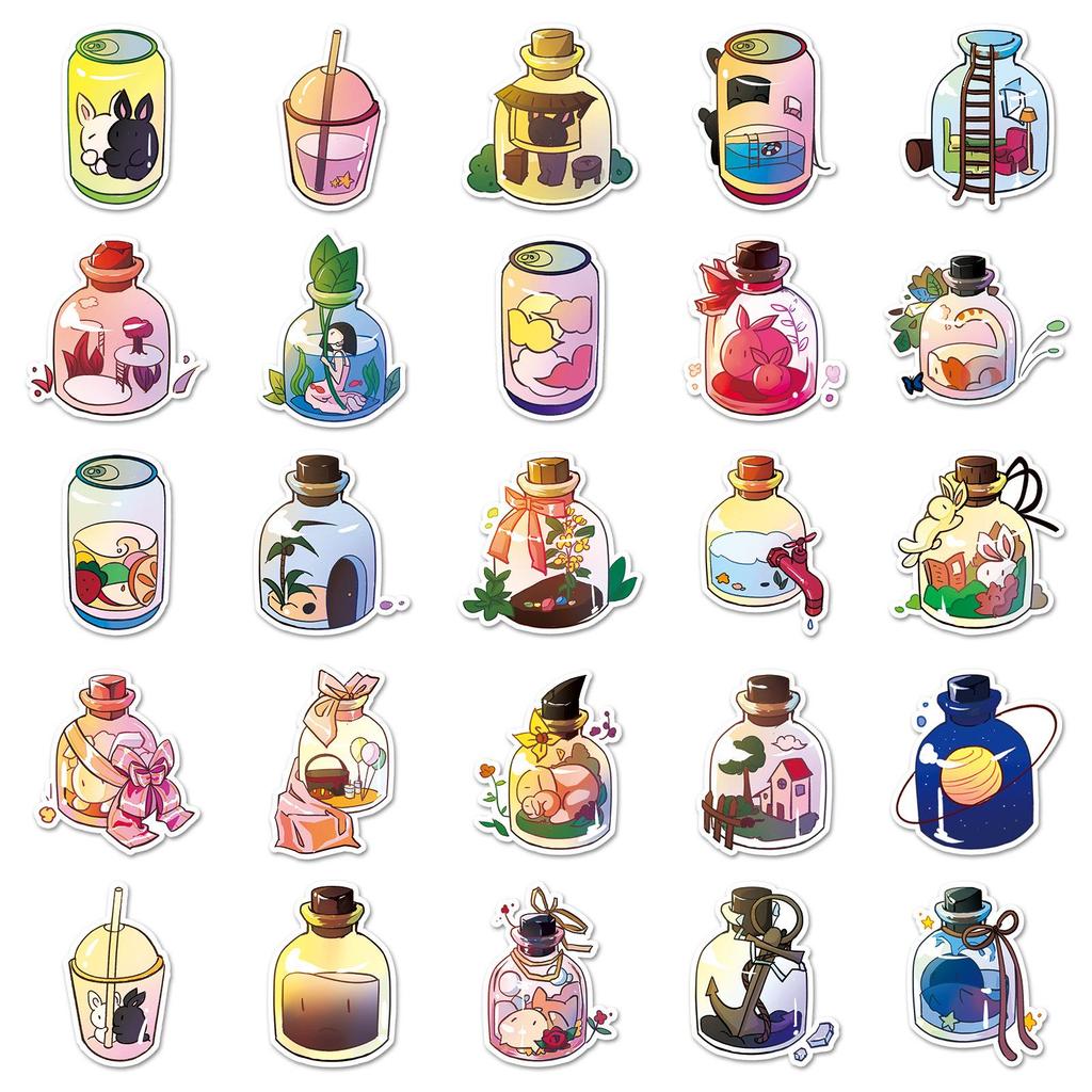 50 Original Graffiti Art Stickers: Waterproof Decor for Journals, Water Bottles, and Suitcases