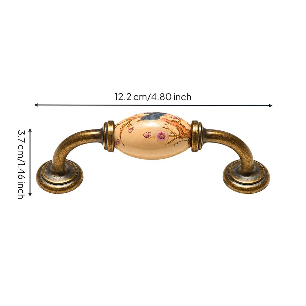 Wardrobe Drawer Pull Elegant Ceramic and Metal Furniture Handle Sturdy