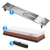 Grit 240-8000# Sharpening Stone Stainless Steel Base with Double-Sided Whetstone Adjustable Holder Kitchen Sharpening System