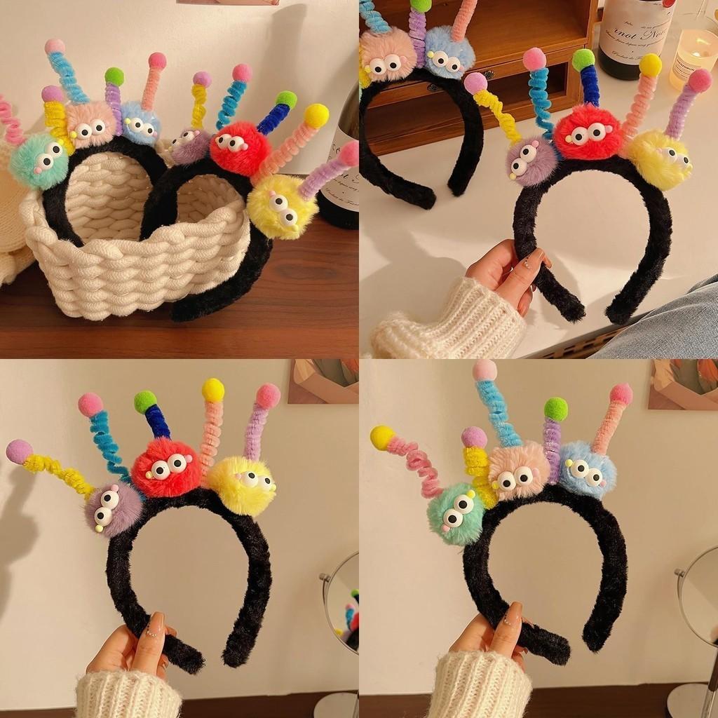 Cute Cartoon Twist Stick Hairband Women's 2023 New Hair Clip Pressed Hair Tie Wash Face Plush Headband High Skull Cap