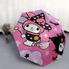 1pc My Melody & Kuromi Halloween Witch & Devil Costumes Automatic Folding Umbrella - Portable Tri-Fold Design with 8-Rib Iron Frame - Perfect Gift for