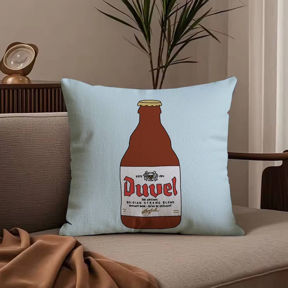Cool Protective D-Duvel Beer Pillow Case Anti-dustmite Pillowcase Invisible zipper silky short plush Sofa cushion cover