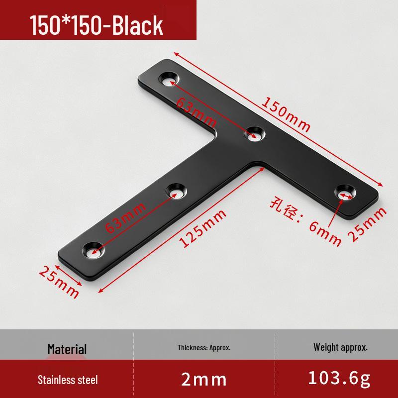 Reinforced 90° Stainless Steel L/T Bracket for Wooden Doors