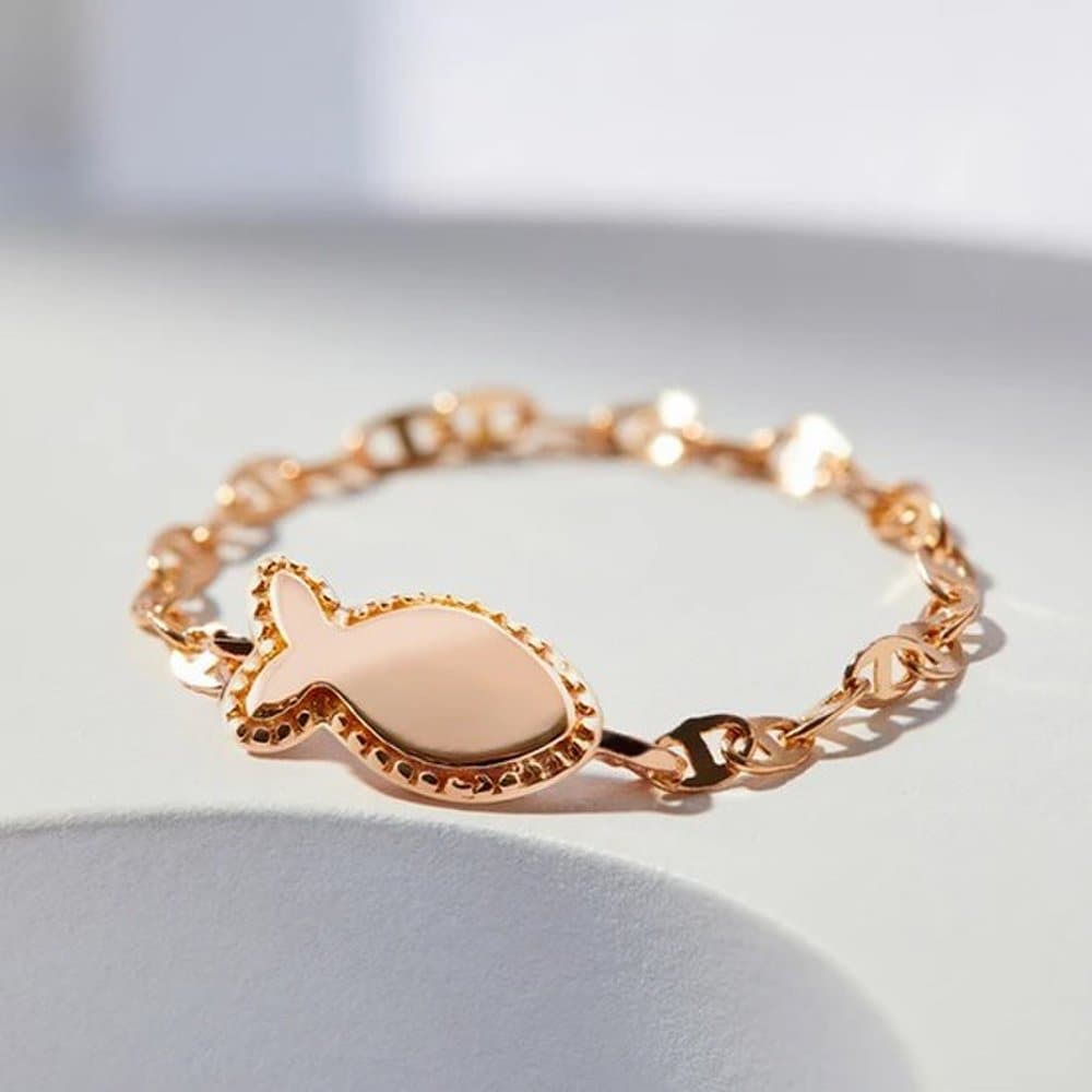 14K Roy Fish Chain Gold Ring