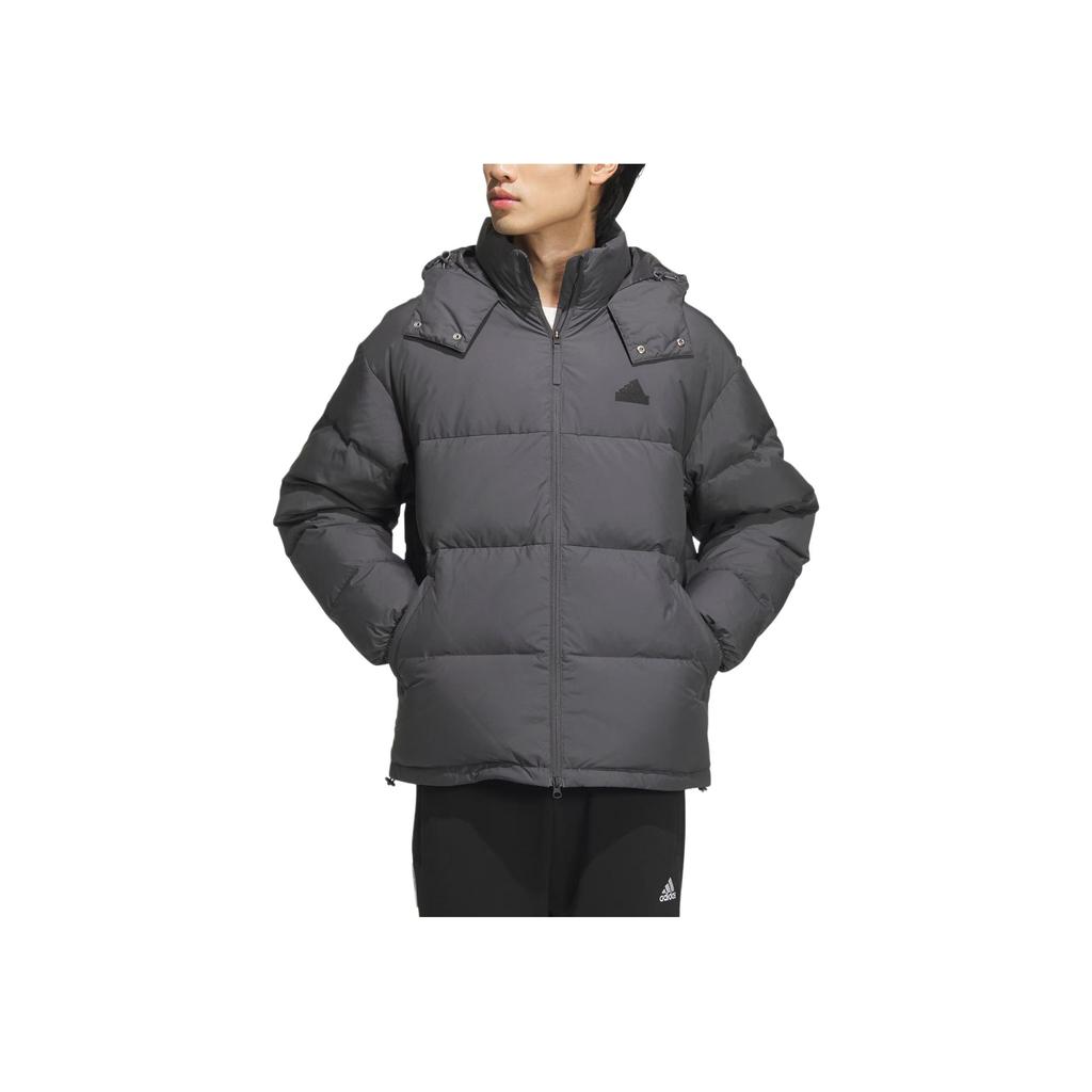 adidas Puffy Down Comfortable Loose Warm Sports Casual Down Jacket Unisex Outerwear Dark-Gray JM9132