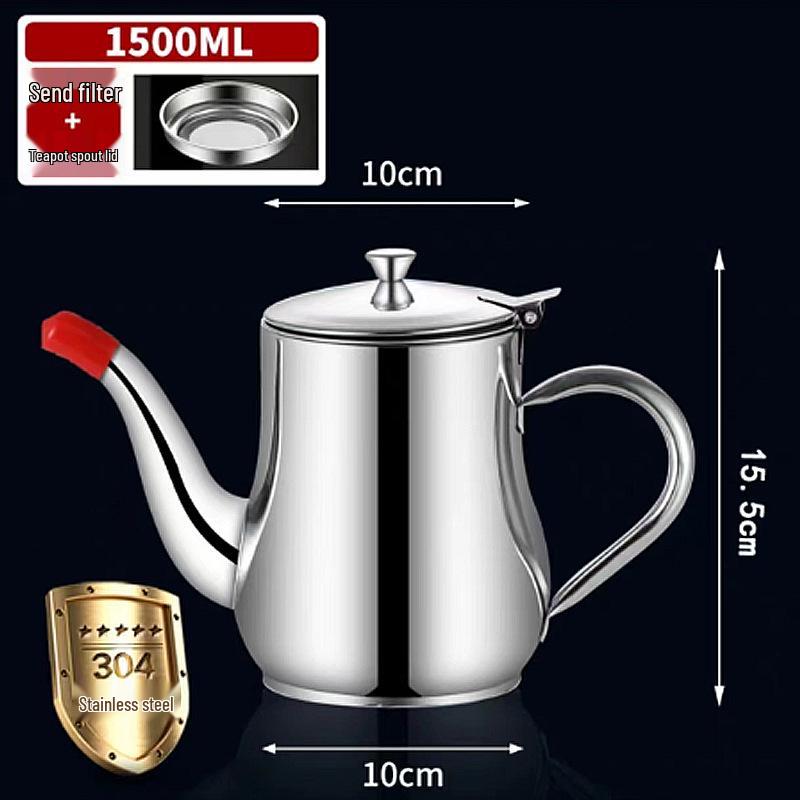 Stainless Steel Leak-Proof Oil & Vinegar Pour Bottle - Small Kitchen Container with Ounce Control