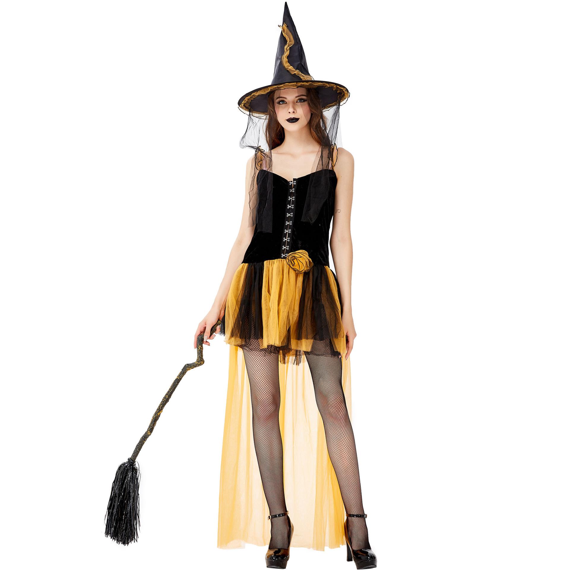 

Великі розміри європейських та американських жіночих костюмів відьми на Хелловін, сукні для дорослих, одяг для косплею, костюми відьми L