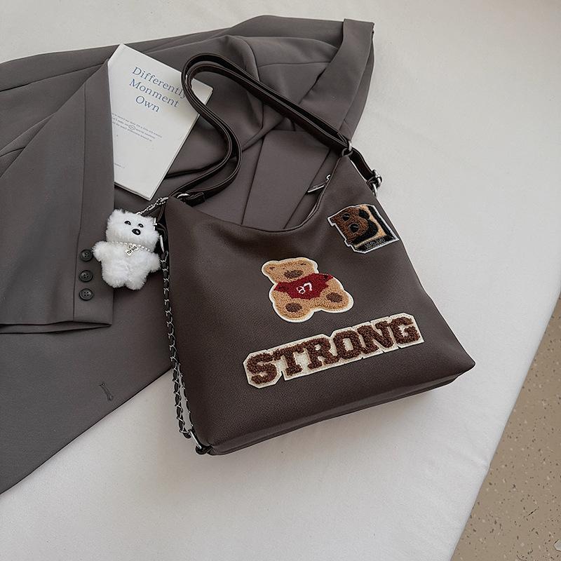 Large Capacity Commuter Backpack Multi-functional Casual New Shoulder Bag Feeling Bear Cartoon Tote Bag