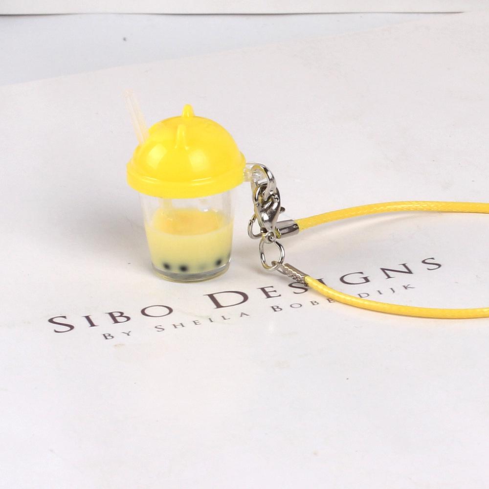 

Miniature Pearl Milk Tea Cup Keychain and Lanyard Accessory