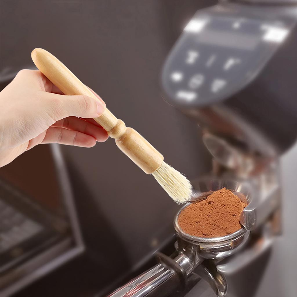 Coffee Grinder Machine Cleaning Brush Solid Wooden Handle Practical Cleaner Tool Accessory