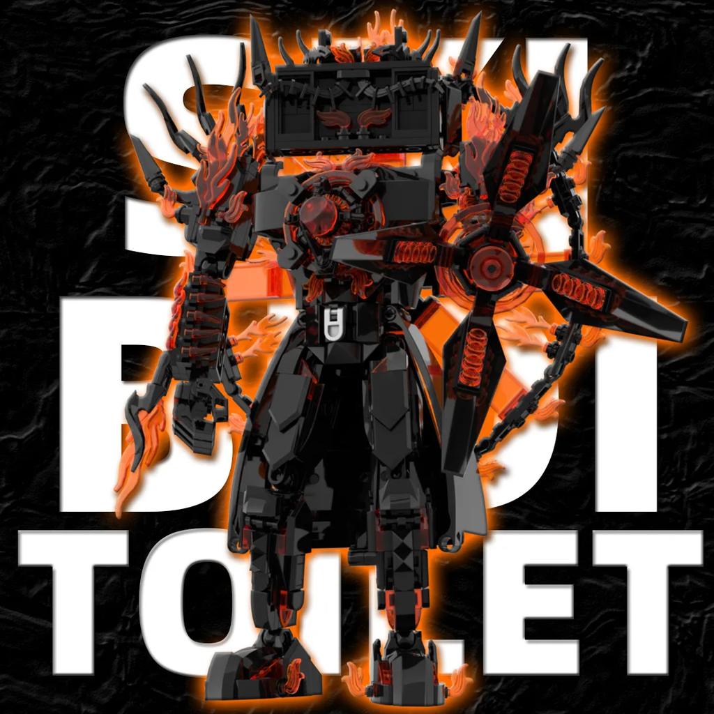 BUilding Block Titan Skibidi Toilet Scrutiny Judgment GUitar Audio Executor 4.0 Upgraded Flame Doomsday Watcher CPU Elite Toy