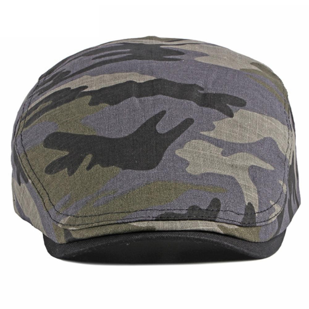 HT3011 Mens Berets Women Camouflage Ivy Flat Sun Cap New Male Female Artist Painter Beret Hat Adjustable Spring Summer Beret Cap